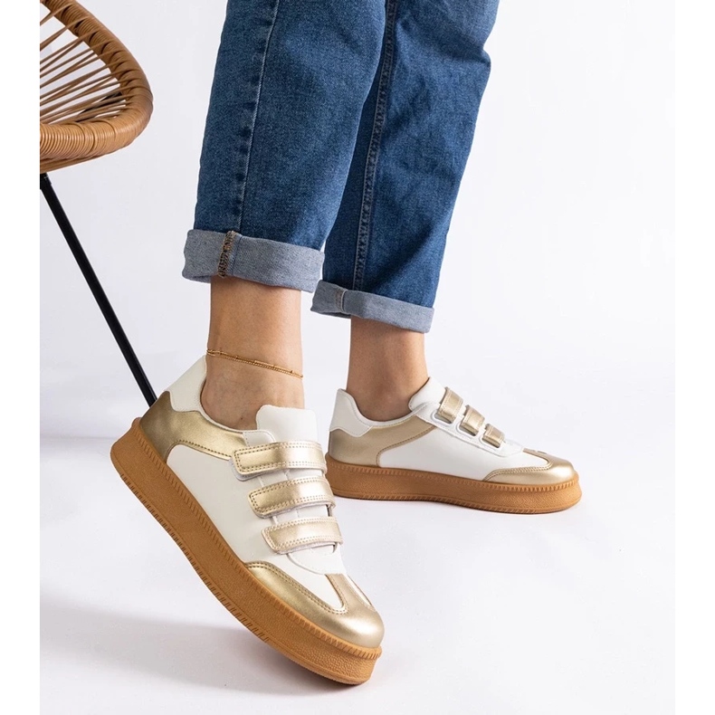 D/CEO Mena zlatne tenisice s kopčanjem na čičak zlatna 2