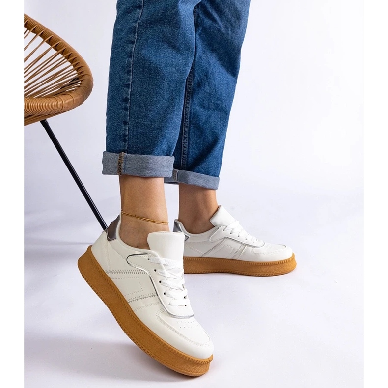 D/CEO Bijele tenisice na vezanje na Felicita platformi bijela 2