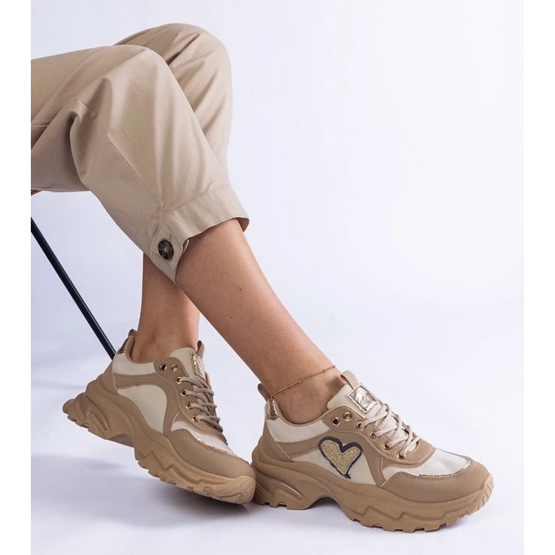 D/CEO Smeđe tenisice na platformu s Martinez srcem smeđa 1