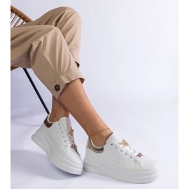 D/CEO Bijele tenisice na platformi ukrašeni aranžmanom leptira bijela 1