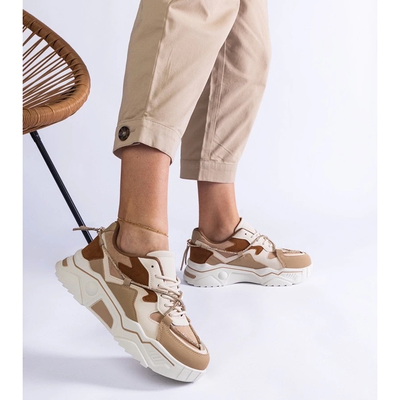 D/CEO Smeđe tenisice ukrašene cirkon Valdez špagom smeđa 2