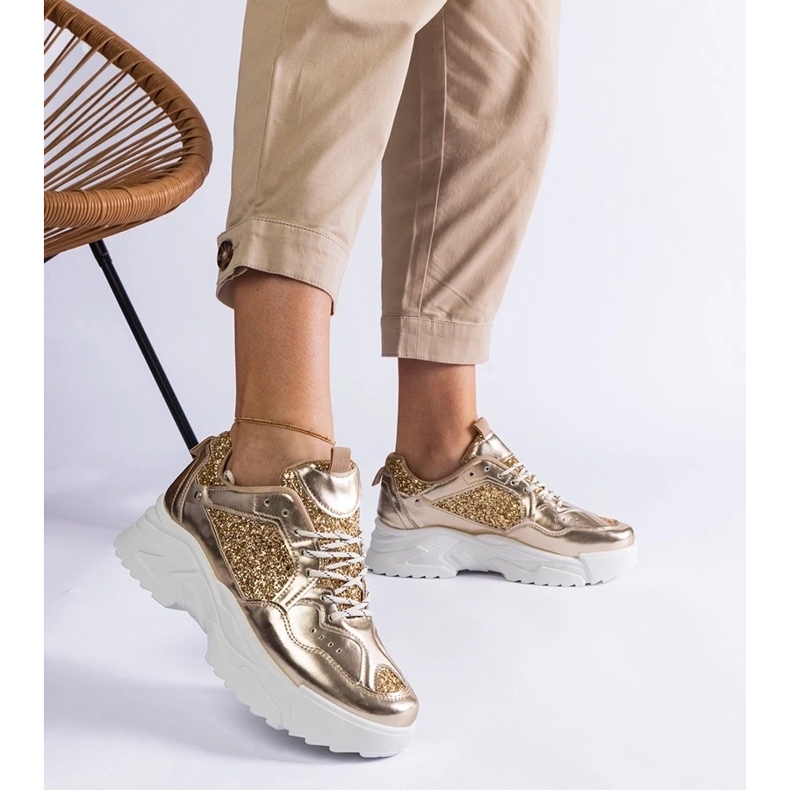 D/CEO Zlatne ženske tenisice s umetcima od karabala zlatna 2