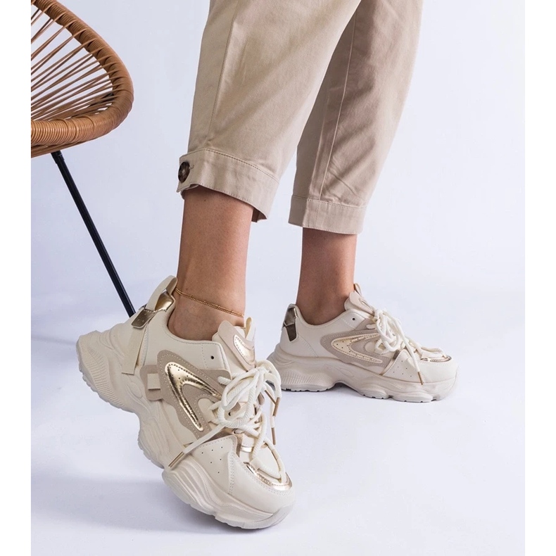 D/CEO Bež ženske sportske tenisice na masivnom založnom potplatu 2
