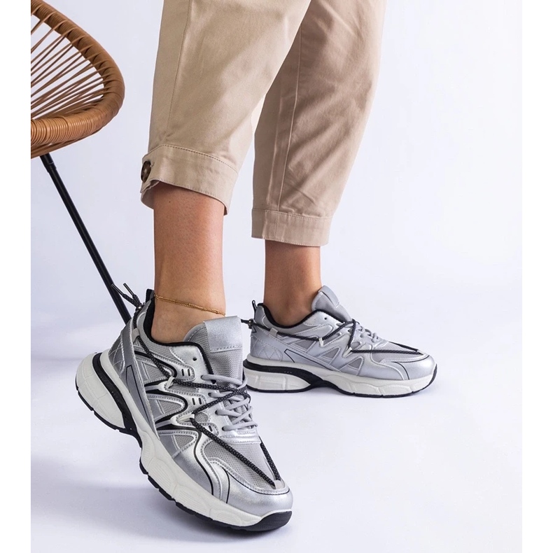 D/CEO Srebrne ženske tenisice na masivnom potplatu Colunga srebro 2