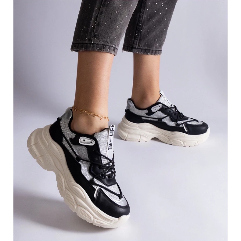 D/CEO Crne tenisice sa svjetlucavim Rigel umetcima crna 2