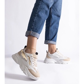 D/CEO Bež i zlatne ženske tenisice Milenka 2