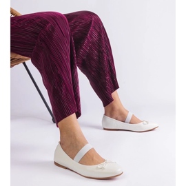 D/CEO Bijele balerinke s gumicom i ukrasnom Newton mašnom bijela 1