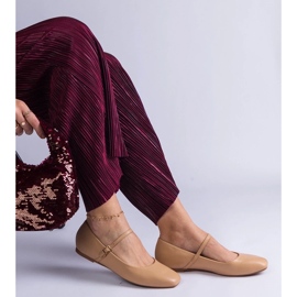 D/CEO Bež balerinke s kopčama od eko kože Kamelia 1