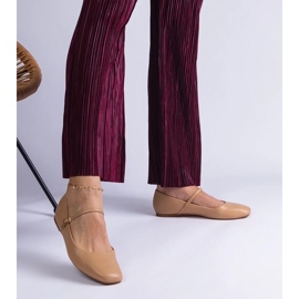 D/CEO Bež balerinke s kopčama od eko kože Kamelia 2