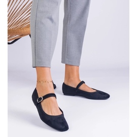 D/CEO Crne balerine s elastičnom trakom i četvrtasti nos Averina crna 1