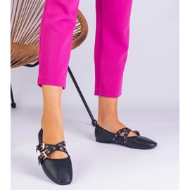 D/CEO Crne balerine izrađene od eko -odleta ukrašene kopčama Emmarino crna 2