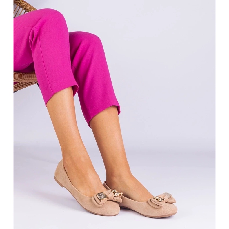 D/CEO Bež klasični balerine s masolom lukom 1