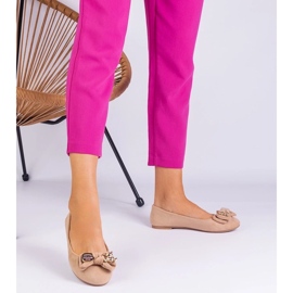 D/CEO Bež klasični balerine s masolom lukom 2