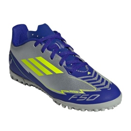 Adidas F50 Club Messi TF IH0923 Silver-plave nogometne cipele srebro 1