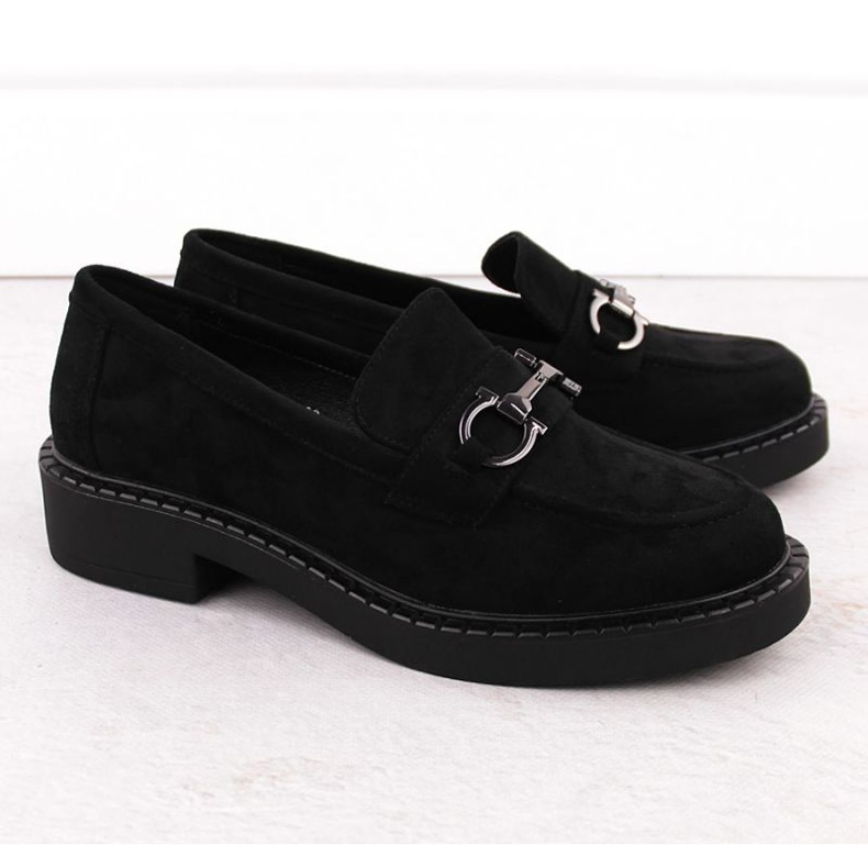 Sergio Leone SK455A MOCCASINS Crni s ukrasom crna 1