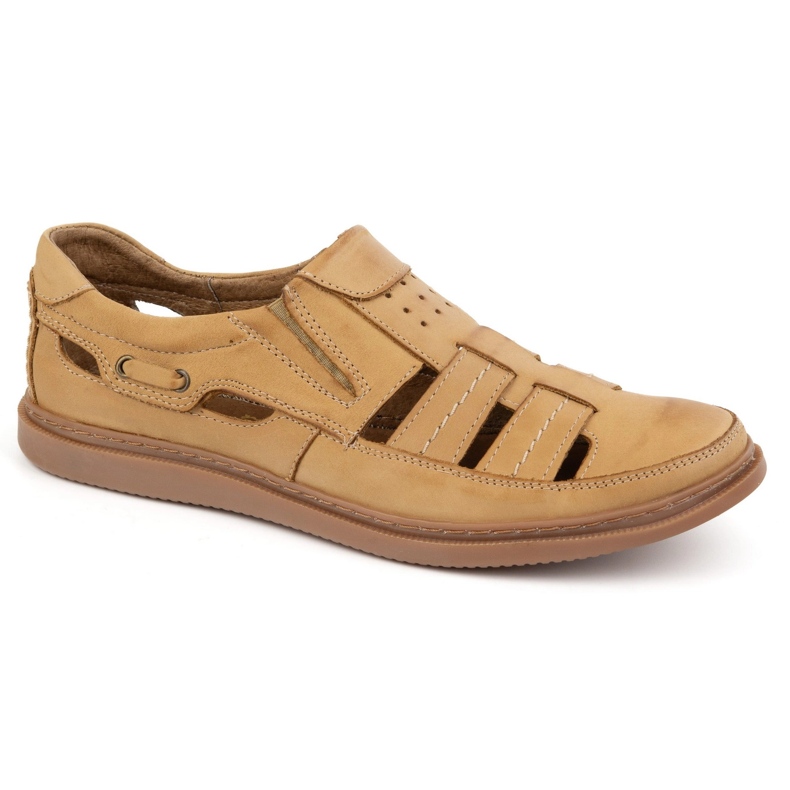 Polbut Otvorene kožne cipele 06 za ljeto bež 1