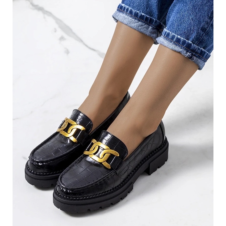 D/CEO Crne mokasinke na visokom Zanen potplatu crna 2