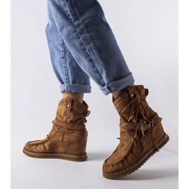 D/CEO Smeđe čizme na klin iz Teodate smeđa 2