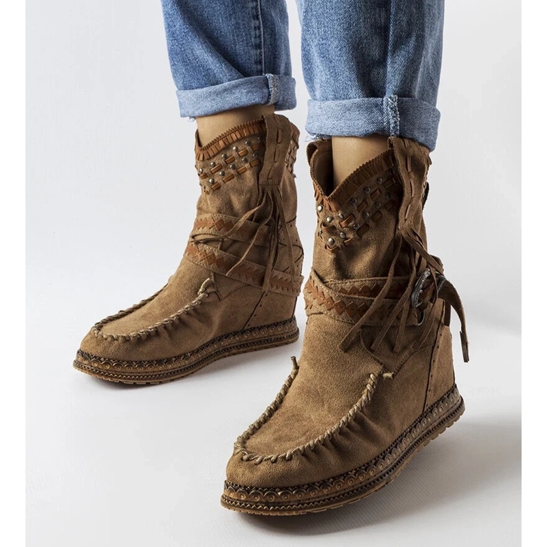 D/CEO Tamnosmeđe čizme na klin iz Beausoleila 1