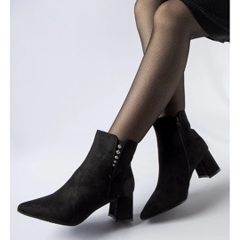 D/CEO Crne gležnjače od eko brušene kože s Pikeville petom crno 1