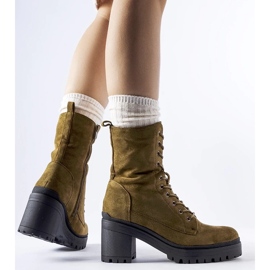 D/CEO Zelene izolirane čizme s niskom petom iz Cottija zelena 2