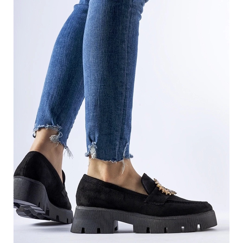 D/CEO Crne mokasine ukrašene Stanislas kopčom 2