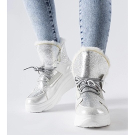 D/CEO Bijele i srebrne izolirane Stringer čizme za snijeg srebro 2