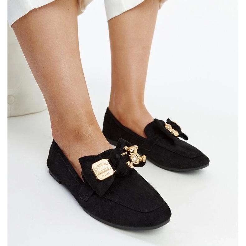 D/CEO Crne mokasine s ukrasnom sigurnosnom iglom Kibra crna 2