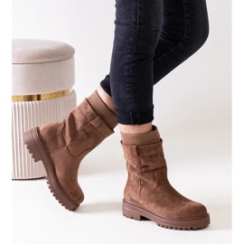 D/CEO Smeđe gležnjače na natikače s Ralia čarapom smeđa 2