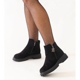 D/CEO Crne gležnjače s ukrasnim privjeskom na Melane platformi od eko brušene kože crna 1