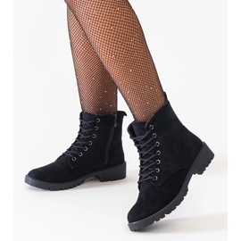 D/CEO Crne radničke gležnjače od eko brušene kože na Barosa platformi crno 2