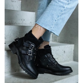 D/CEO Crne gležnjače ukrašene nitnama s ravnom petom Neffa crna 2