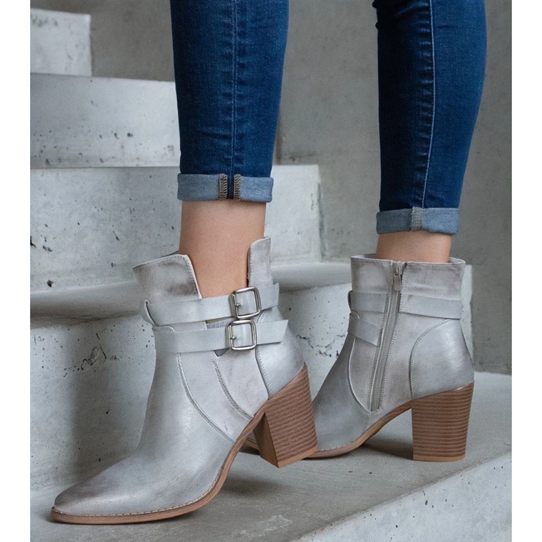 D/CEO Srebrne gležnjače na visoku petu ukrašene Driss izrezom srebro 1