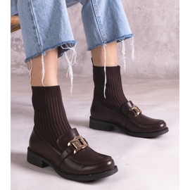 D/CEO Krisa smeđe čizme s gornjim dijelom od tkanine smeđa 1