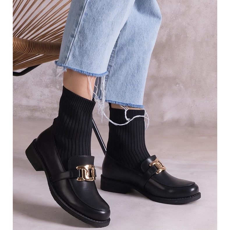 D/CEO Crne gležnjače s gornjim dijelom od tkanine marke Krisa crno 2