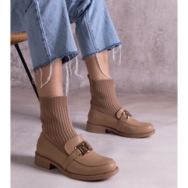 D/CEO Tamno bež gležnjače s gornjim dijelom od tkanine marke Krisa 1