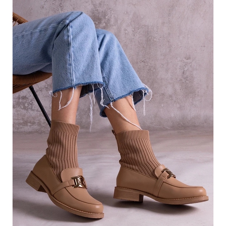 D/CEO Tamno bež gležnjače s gornjim dijelom od tkanine marke Krisa 2