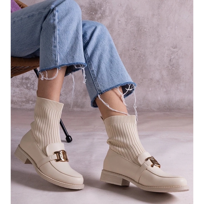 D/CEO Krisa bež gležnjače s gornjim dijelom od tkanine 2