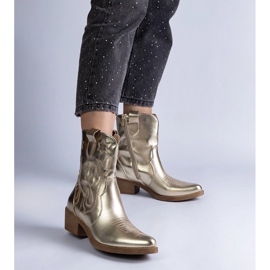 D/CEO Zlatne čizme ženske kaubojske čizme na Metalic Metalic Radeira zlatna 2