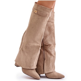 Givana Čizme na stanici s podignutom gornjem izoliranom bež 4