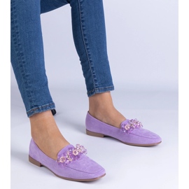 Violet Eco -Sholar Moccasins s kristalima ljubičasta 1