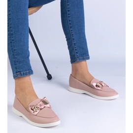 Ružičaste natikače ukrašene lukom i zlatnim medvjedićima ružičasta 1