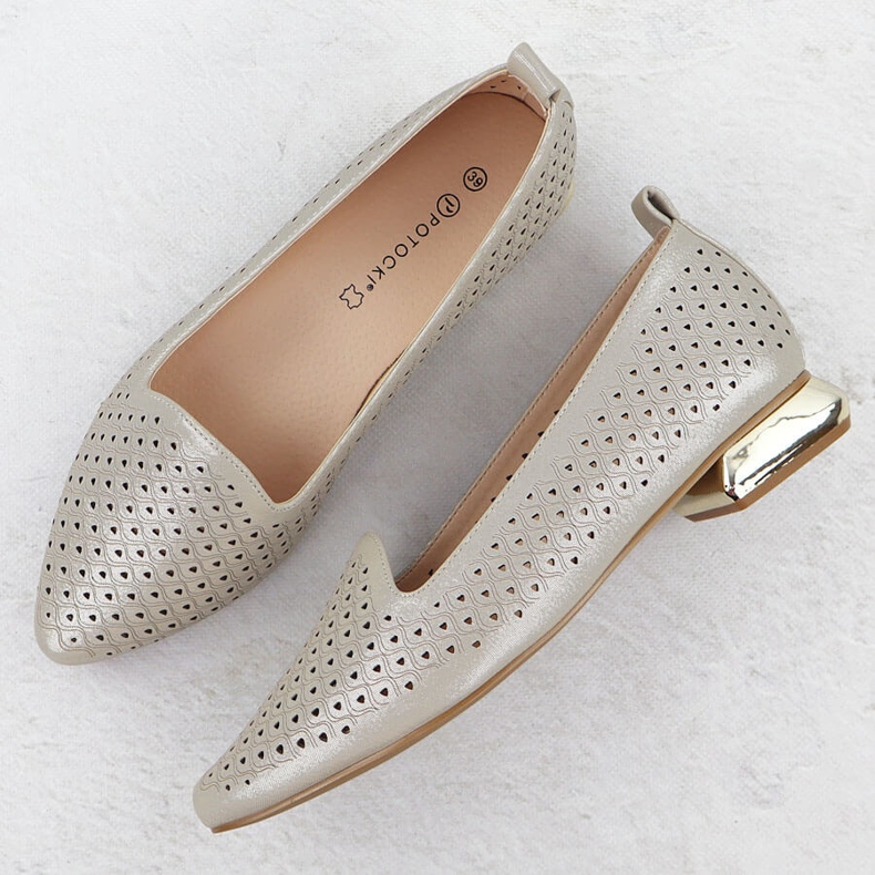 Ženske cipele na ukrasnoj peti otvorena beige Potocki SZ12574 bež 2