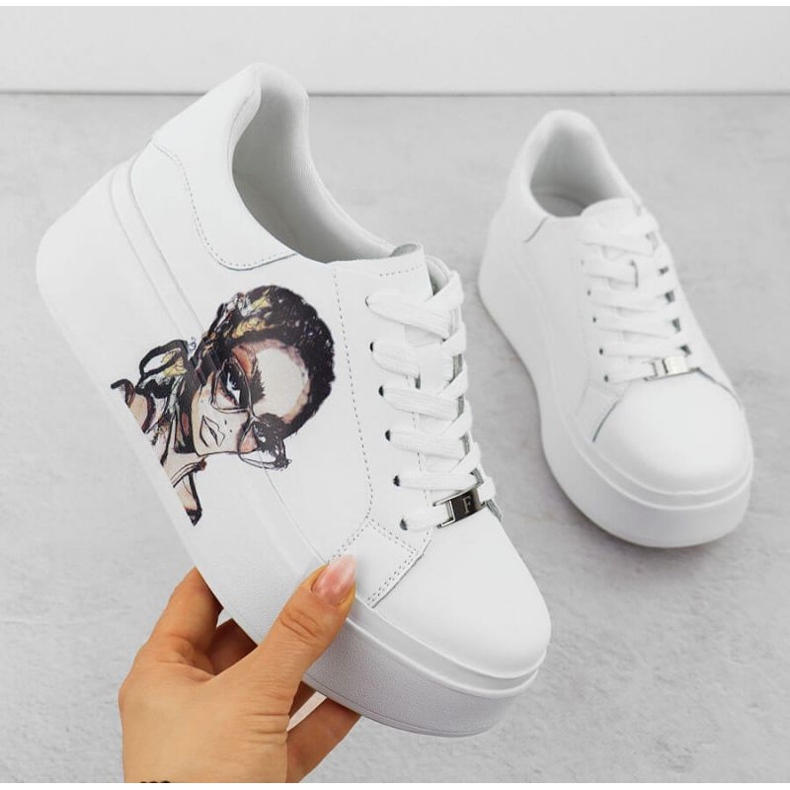 Sportske cipele na platformi Filippo Paw587 bijela 1