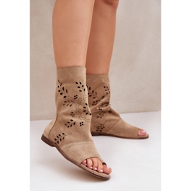 Zazoo 3437 Ženske sandale od brušene kože s gornjim zatvaračem, bež 2