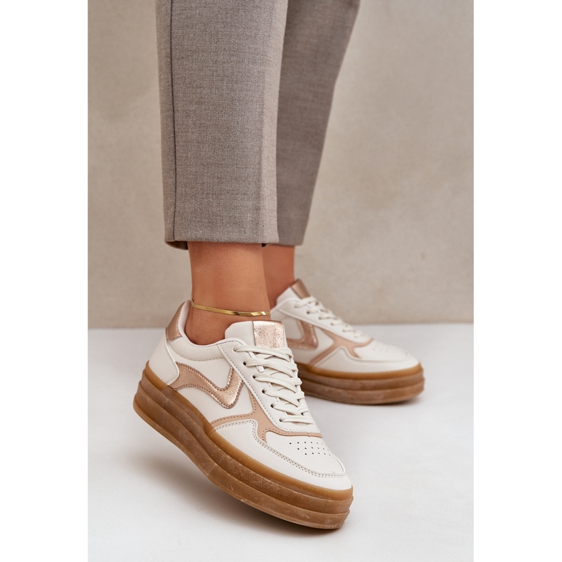 Ženske tenisice na platformi bež 2