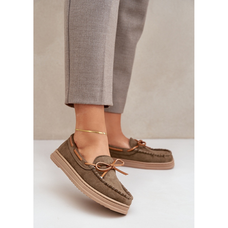 Ženske nativnice na ravnom potplatu tamnozelene boje zelena 2