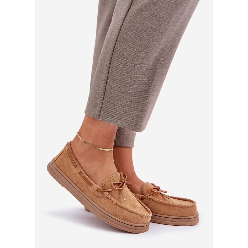 Ženske nativnice na ravnom potkoljenicama smeđa 1