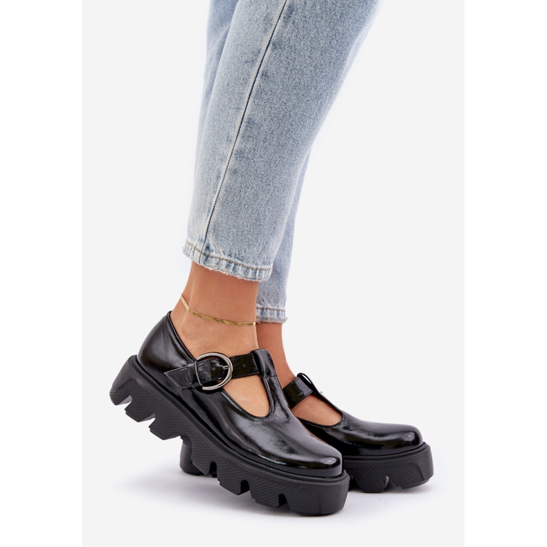 Nedostajale su kožne cipele s kopčama Zazoo 20183 crno 1