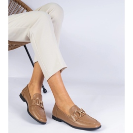 Smeđe ženske natikače sa zlatnim ukrasom smeđa 1